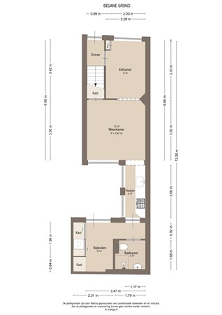Floorplan - Bergstraat 71, 4141 BT Leerdam